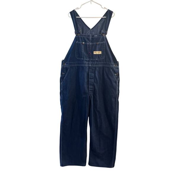 Vintage Big Mac Made in USA Square Bak Unisex Overalls Blue Baggy Size 44/28